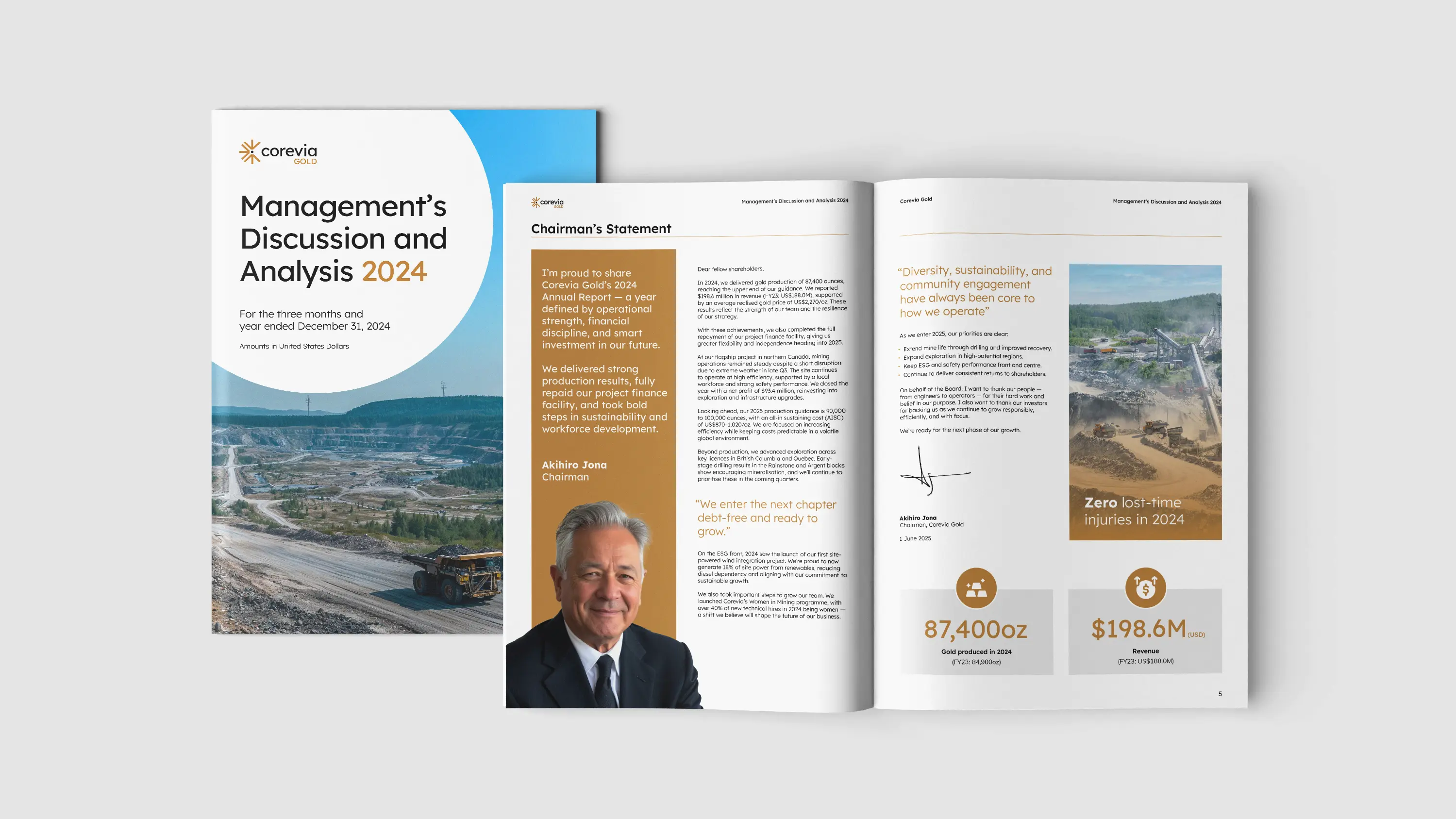 Corevia Gold MDA report spread