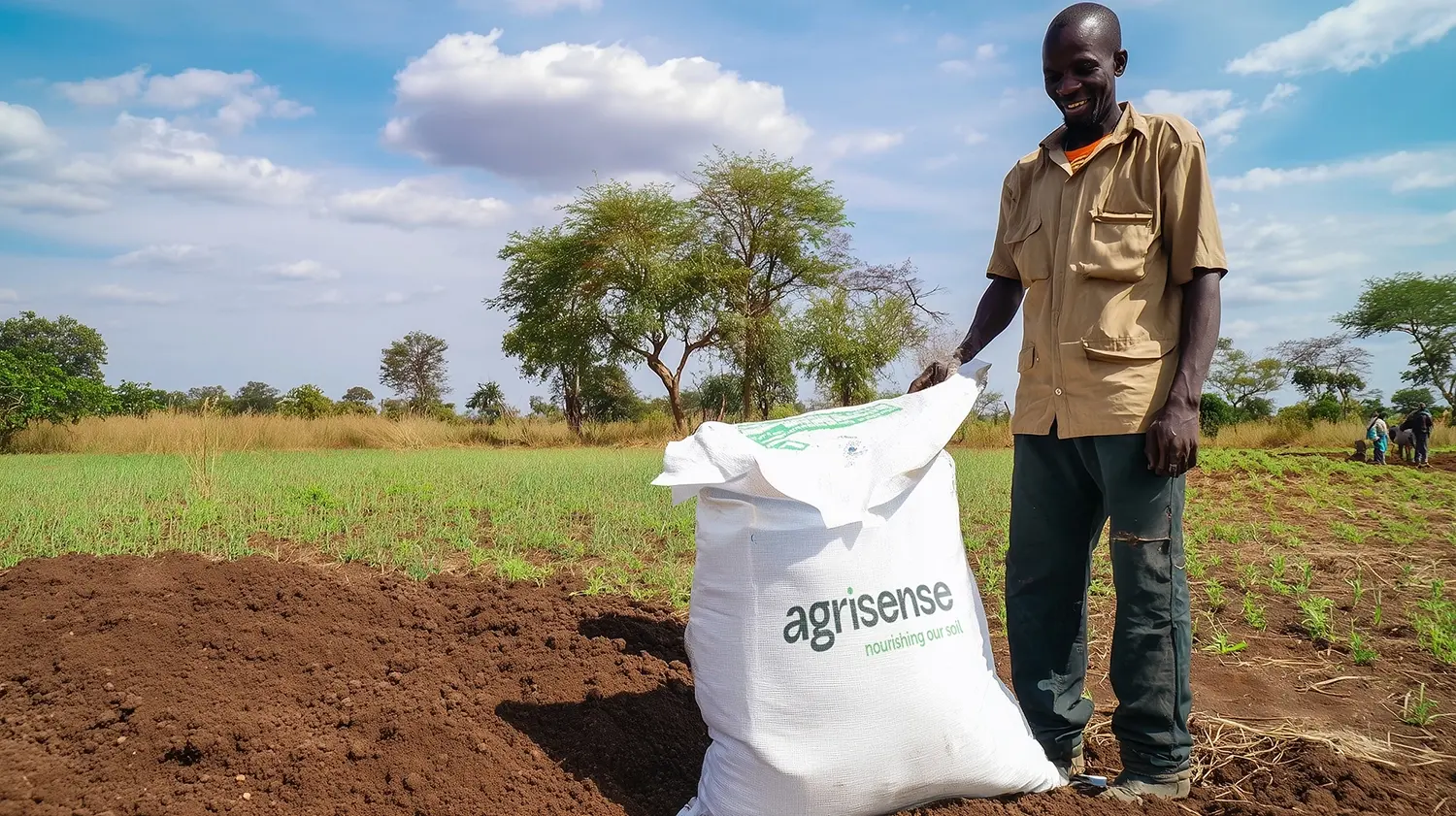 Farmer with Agrisense fertiliser
